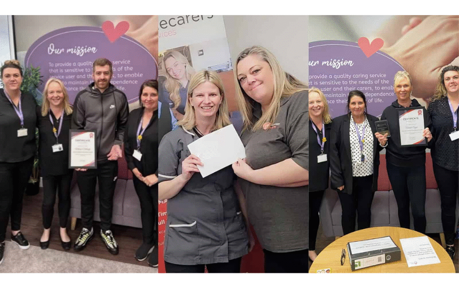 A collage of images of staff awards.
