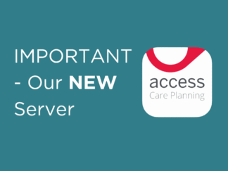Image of a graphic against a teal background, with the Access Care Planning logo.