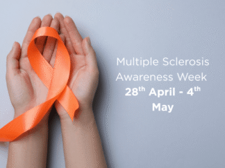A graphic against a grey background, highlighting MS awareness week.