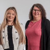 Image of 2 recruitment officers against a white background.