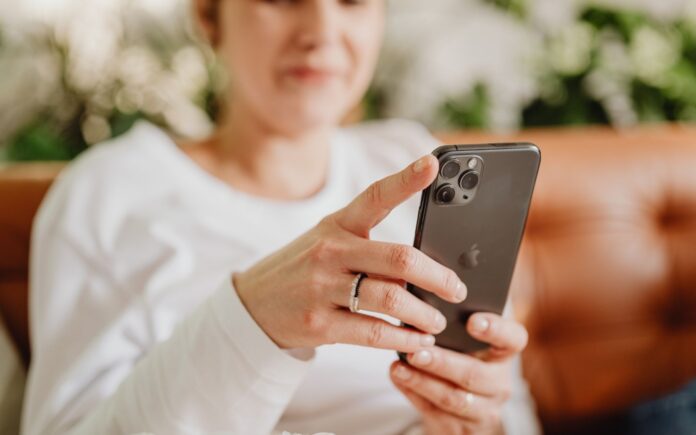 Woman checking her phone